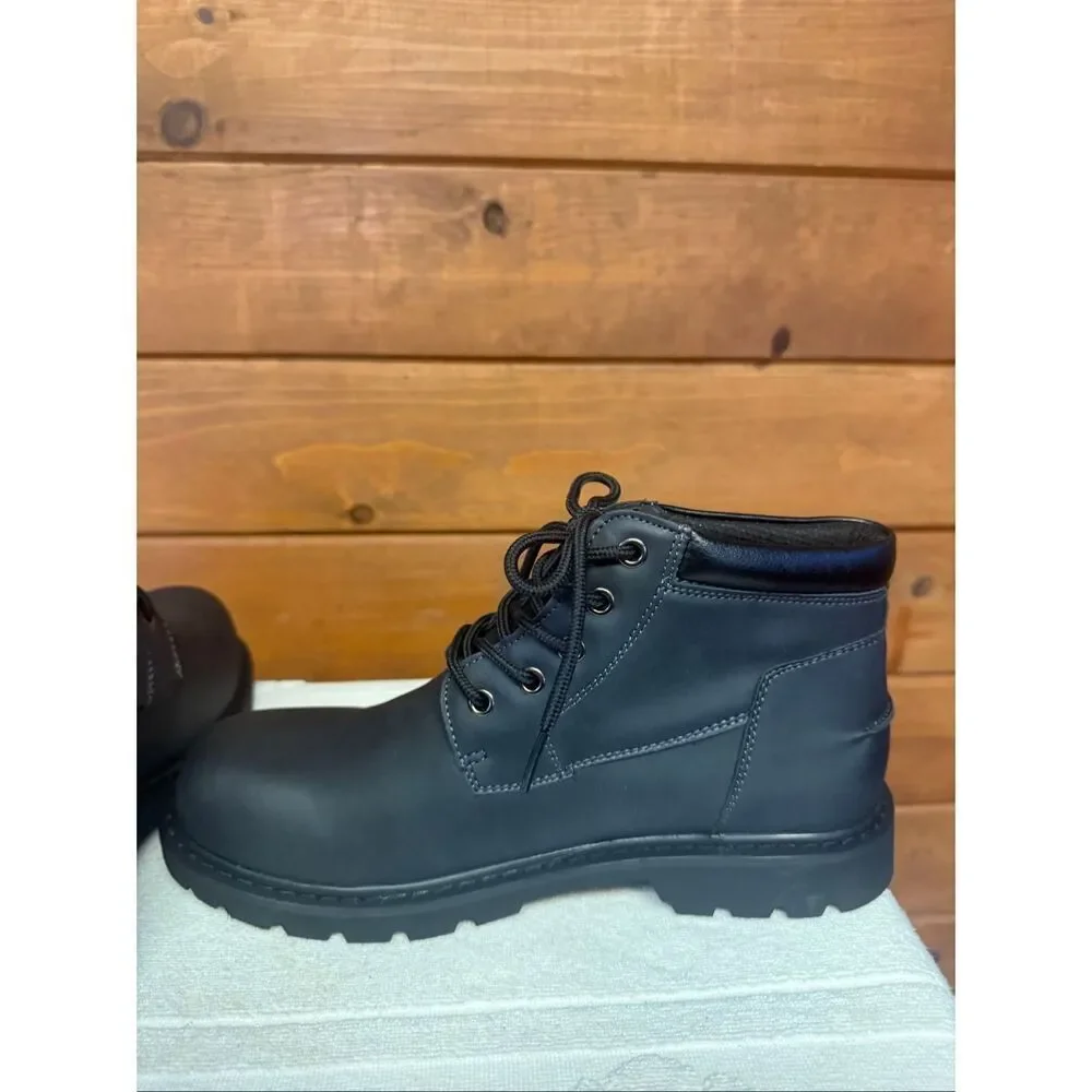 Five Store City Men’s Chukka Black Faux Leather  Boots Sz 42 (9) NIB